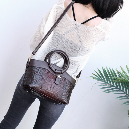 European And American Style Fashion Stone Pattern Ring One-Shoulder Diagonal Bag