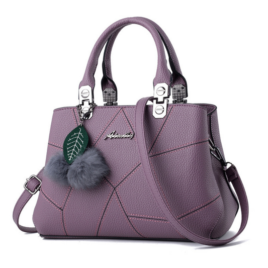 Ladies Fashion Geometric Print Shoulder Messenger Handbags With Ball Pendant