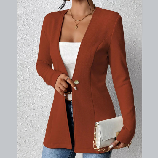 One Button Long Sleeve Blazer