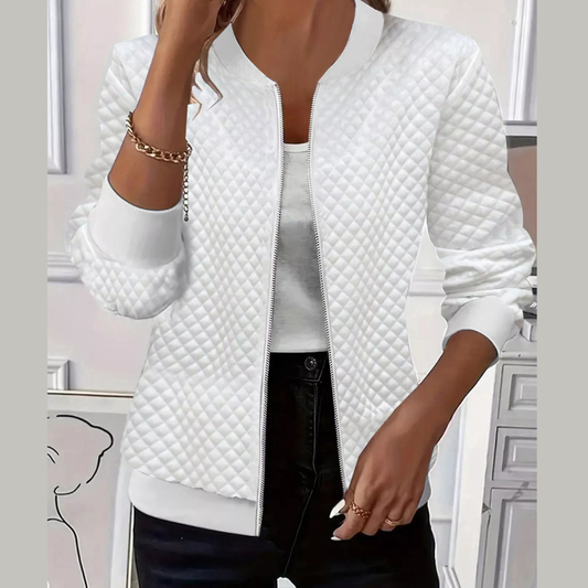 Textured Zip Up Long Sleeve Jacket