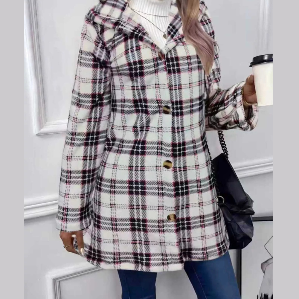 Full Size Button-Down Hooded Outerwear Plus Size