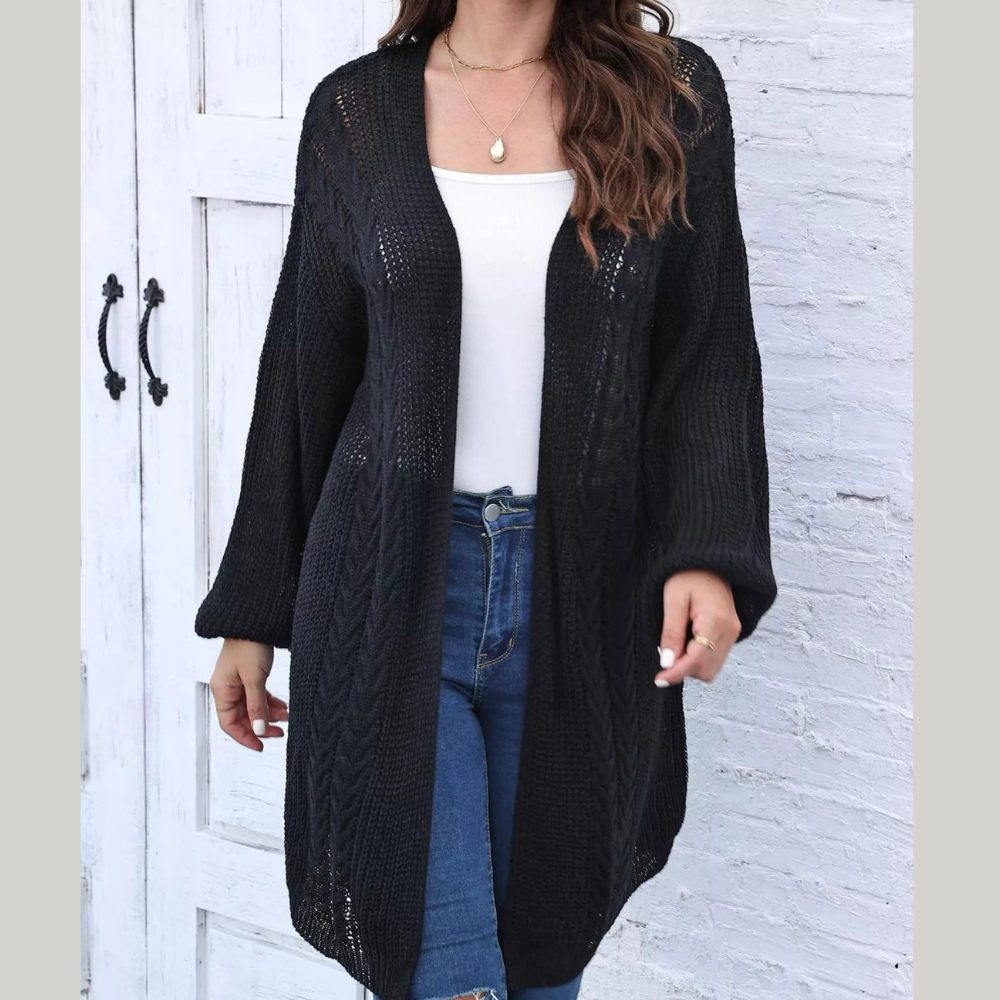 Open Front Long Sleeve Cardigan