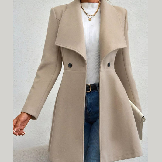 Collared Neck Double Breasted Coat