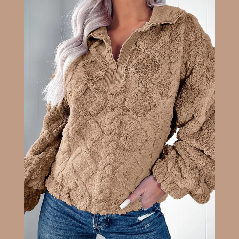 Cozy Fleece Quarter Zip Sweatshirt