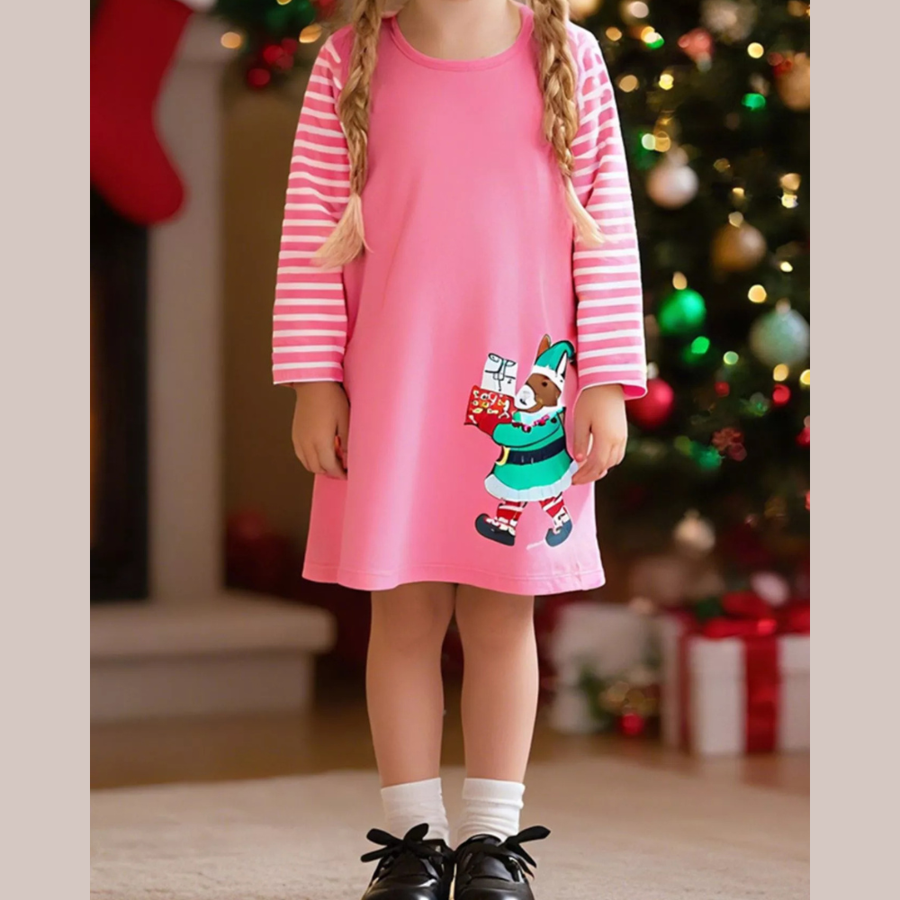 Children's Embroidered Long Sleeve Dress
