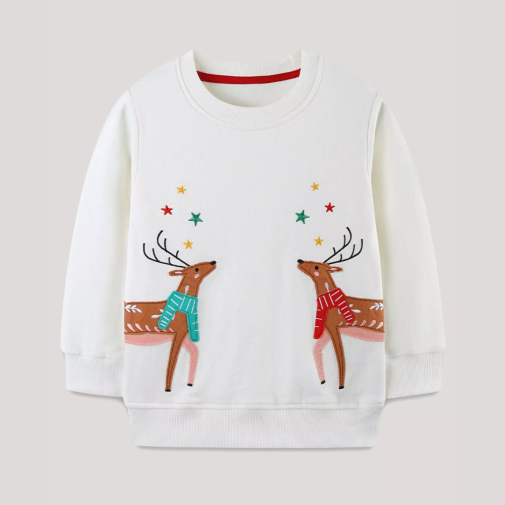 Children's Reindeer Embroidered Sweatshirt