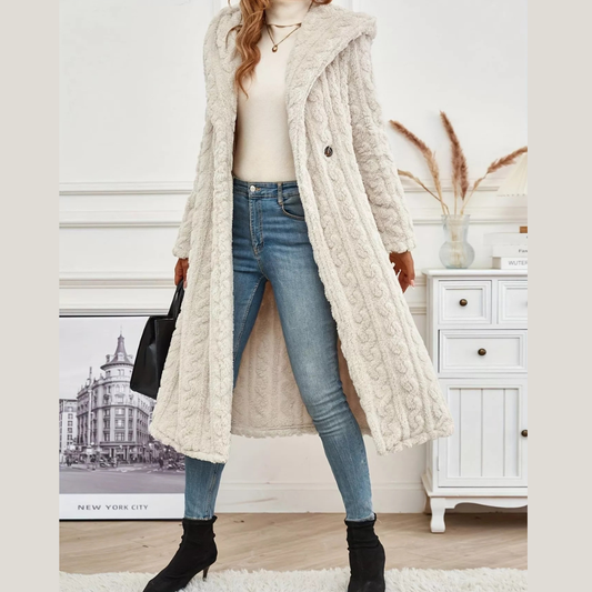 Cozy Hooded Button Up Longline Outerwear