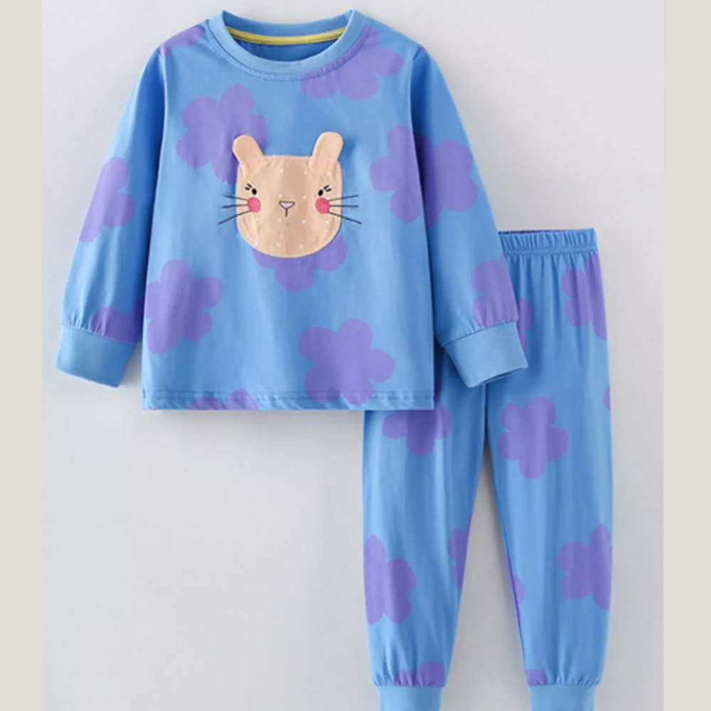 Children's Cute Bunny Top and Pants Pajama Set
