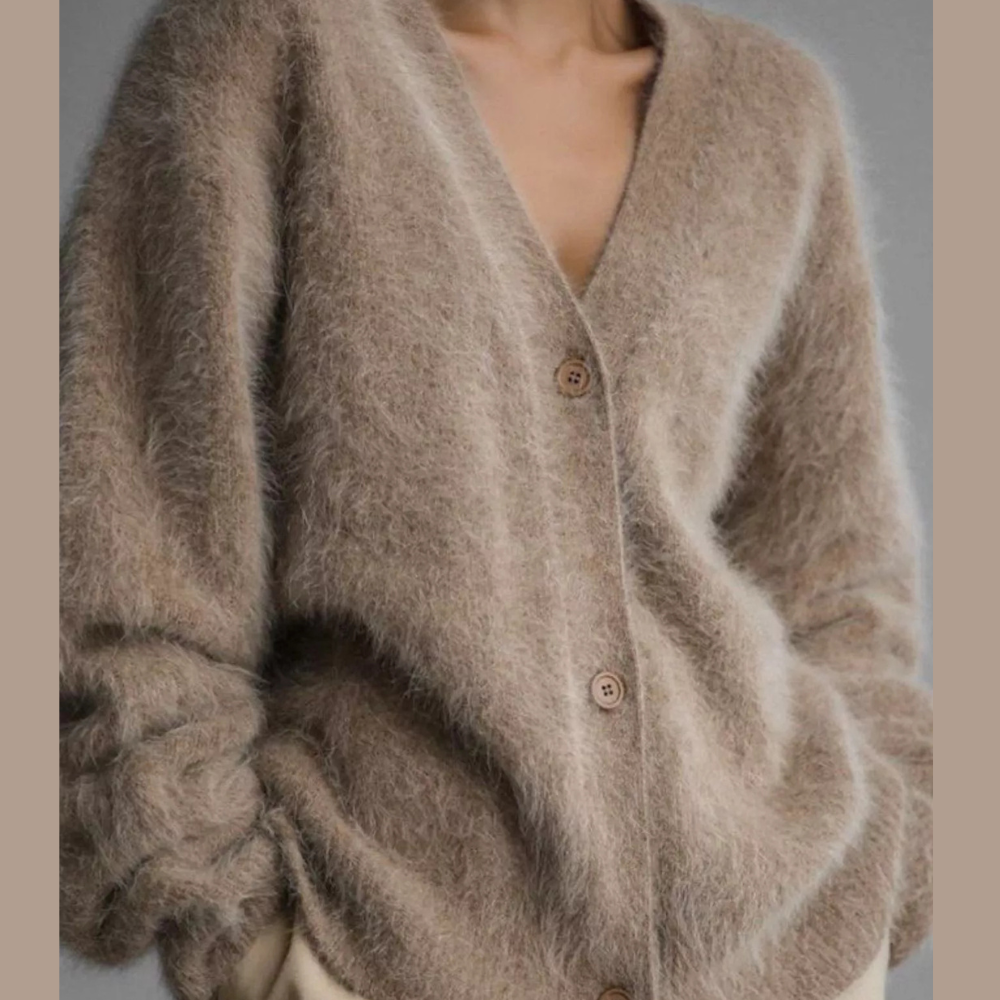 V-Neck Button-Down Cardigan