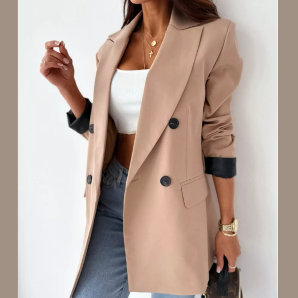Lapel Collar Long Sleeve Blazer