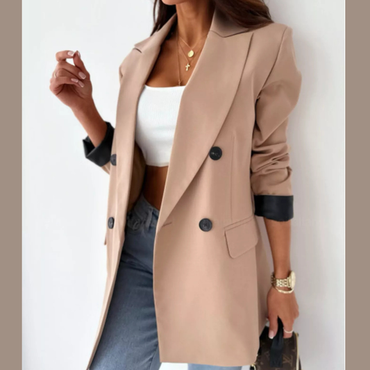 Lapel Collar Long Sleeve Blazer