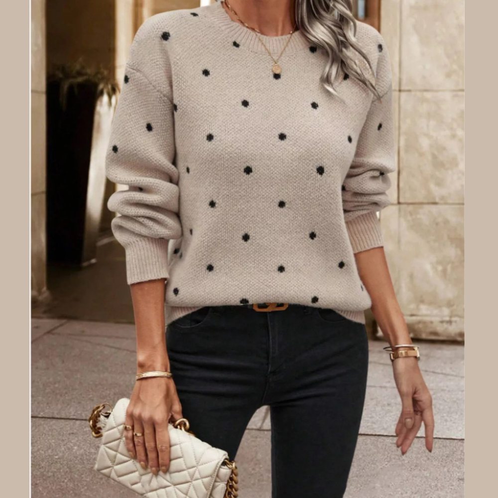 Polka Dot Long Sleeve Sweater