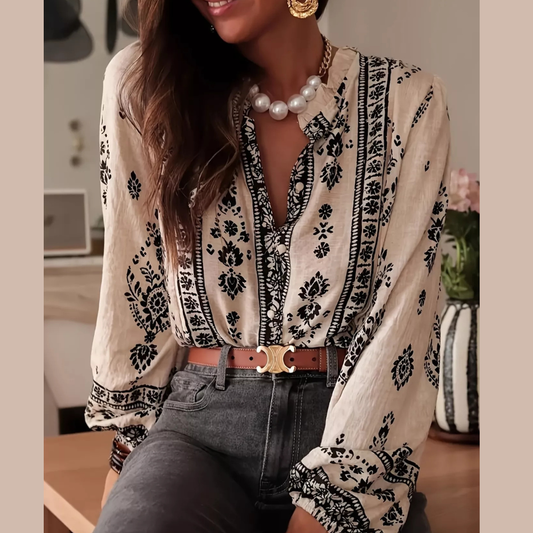 Printed Long Sleeve Blouse