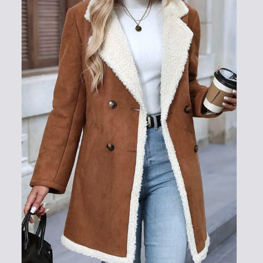 Sherpa Lined Button Up Coat