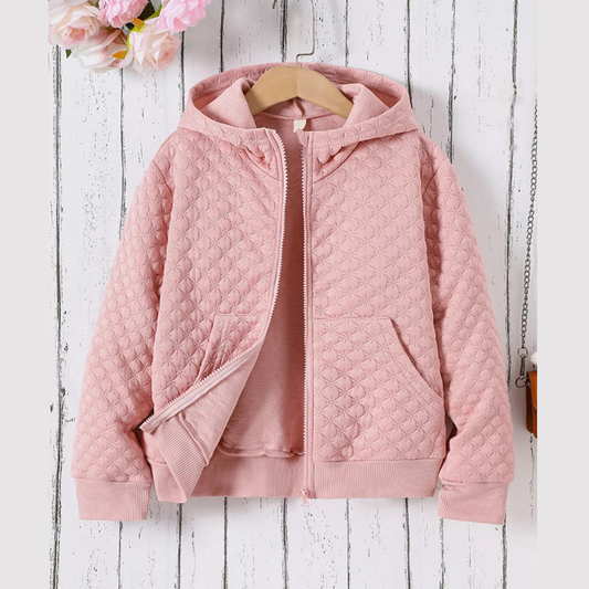 Children's Quilted Zip-Up Hooded Jacket