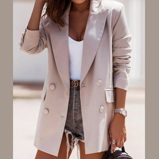 Lapel Collar Long Sleeve Blazer
