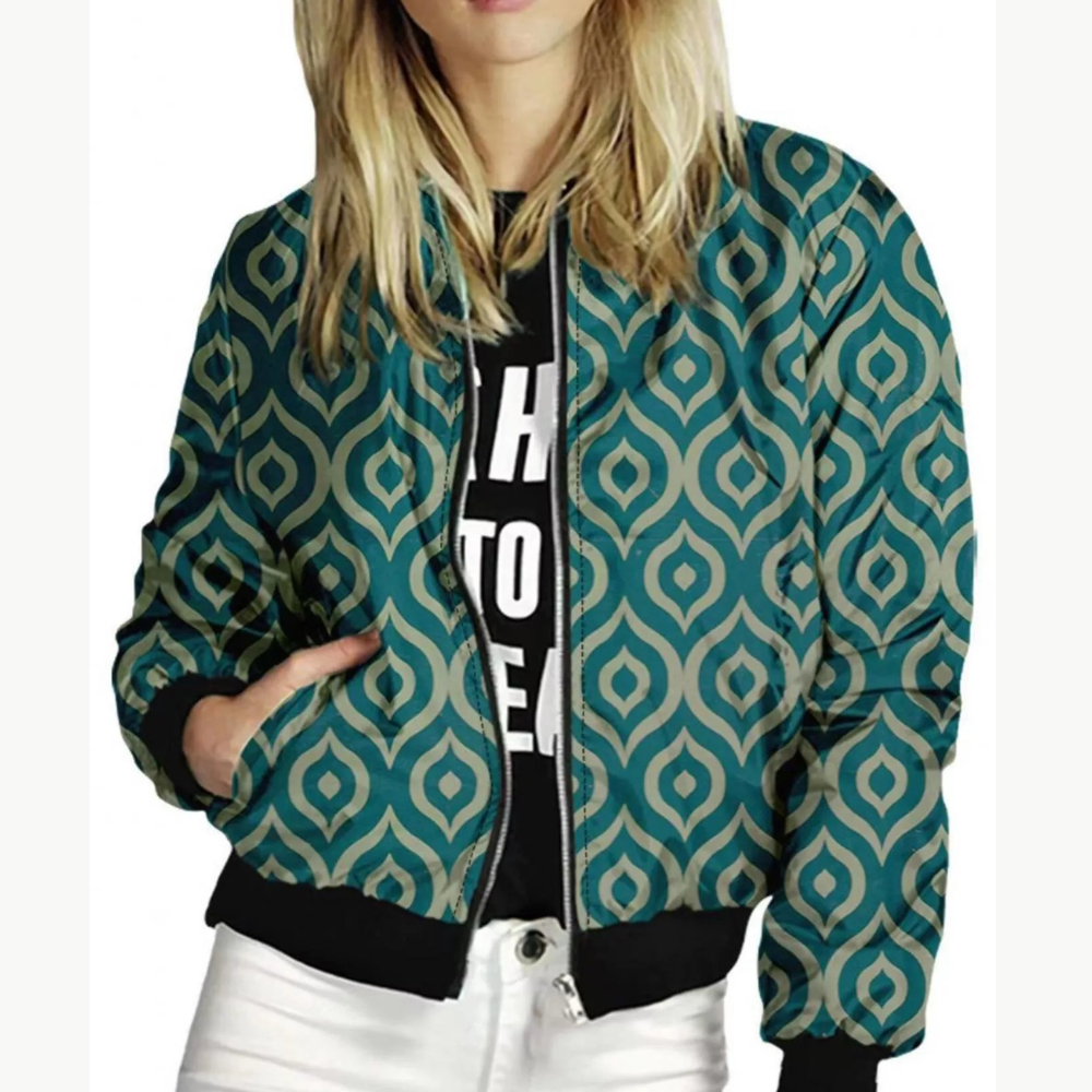 Zip Up Printed Jacket