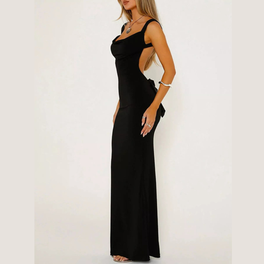 Backless Wide Strap Maxi Dress