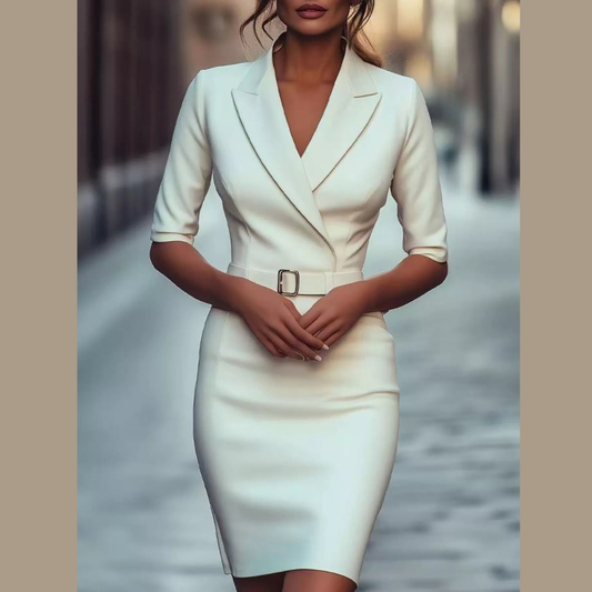 Surplice Half Sleeve Dress