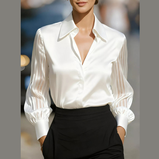 Striped Sheer Long Sleeve Shirt