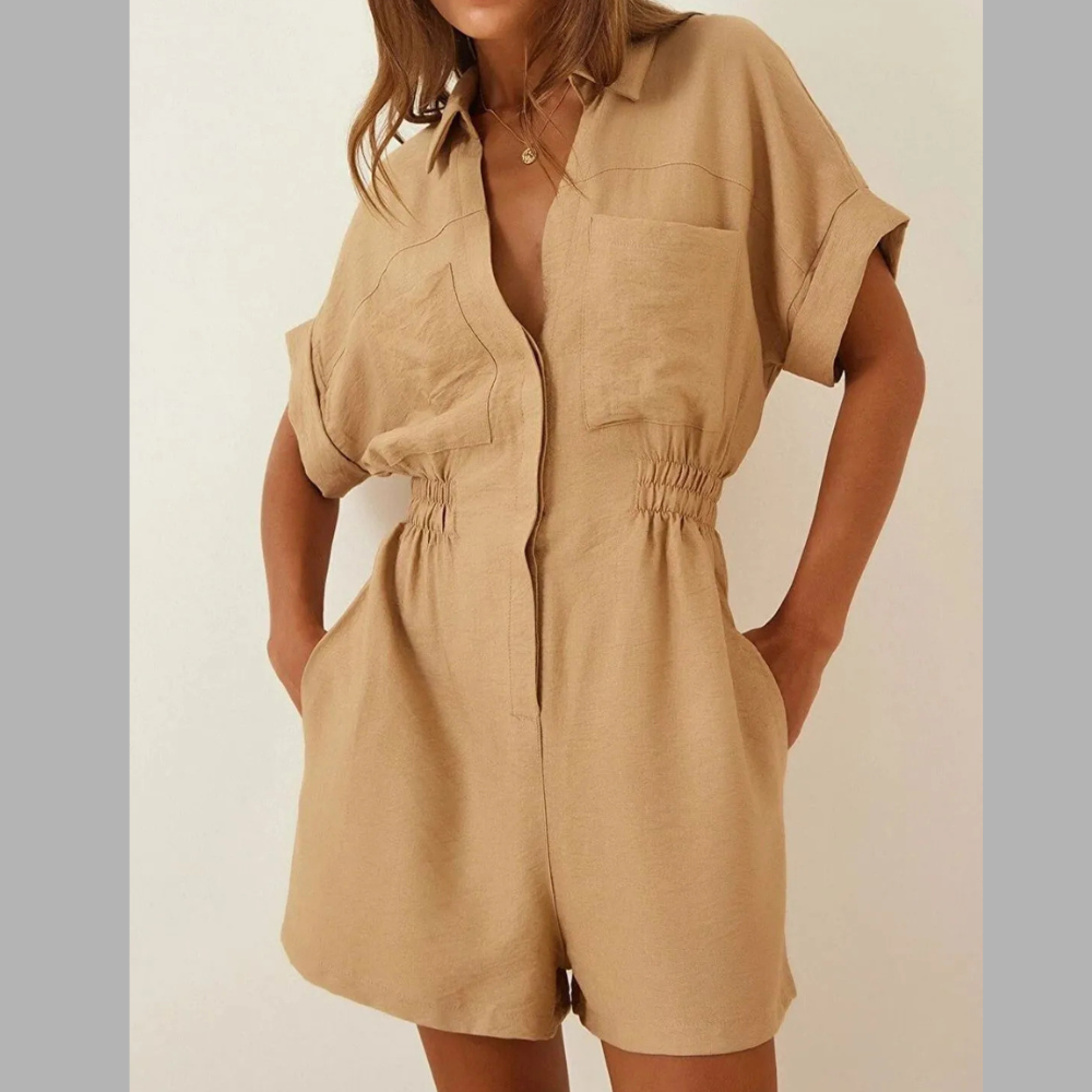 Johnny Collar Short Sleeve Romper