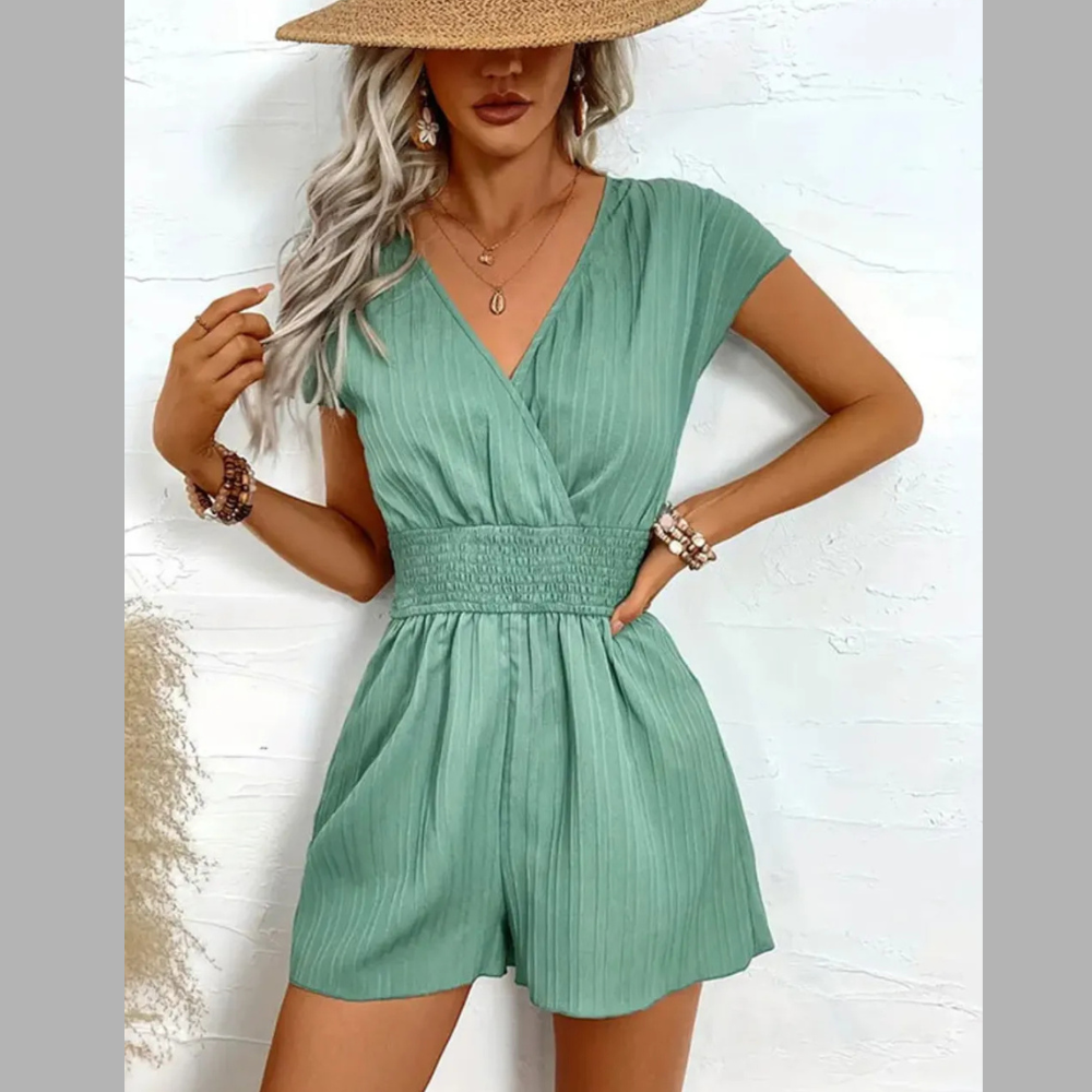 Tied Surplice Short Sleeve Romper