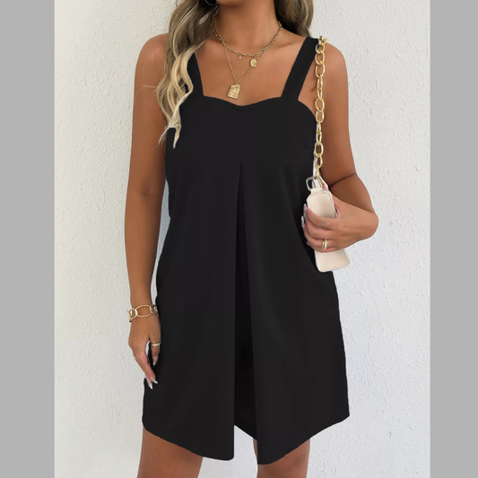 Sleeveless Casual Romper with Side Pockets