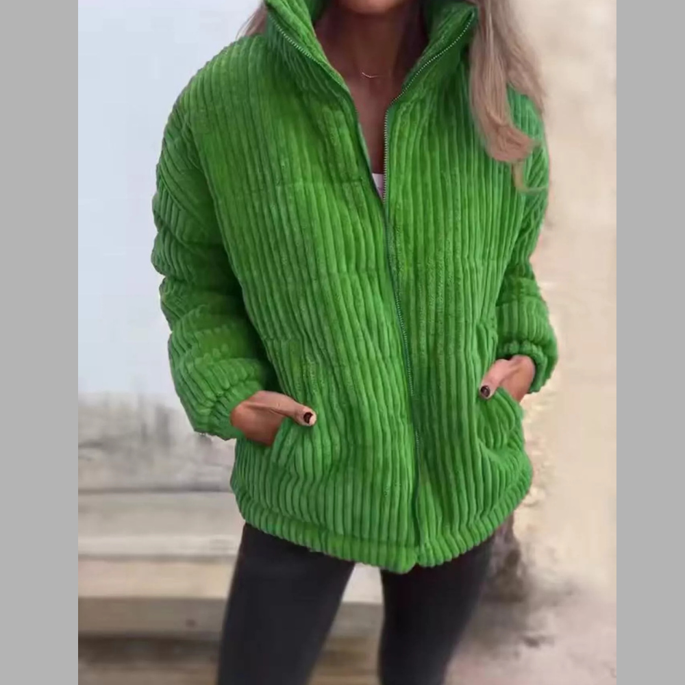Full Size Zip Up Turtleneck Long Sleeve Winter Coat Plus Size