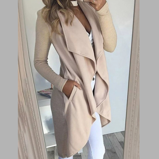 Full Size Lapel Collar Long Sleeve Coat Plus Size