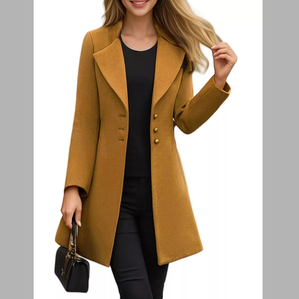 Full Size Single-Breasted Long Sleeve Overcoat Plus Size