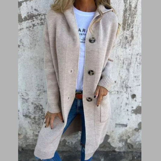 Full Size Button-Down Hooded Cardigan Plus Size
