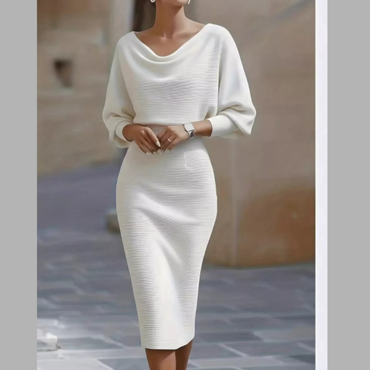 Cowl Neck Knit Bodycon Dress