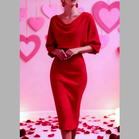 Cowl Neck Bodycon Midi Dress