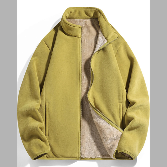 Men's Plus Size Fleece Lined Zip-Up Top