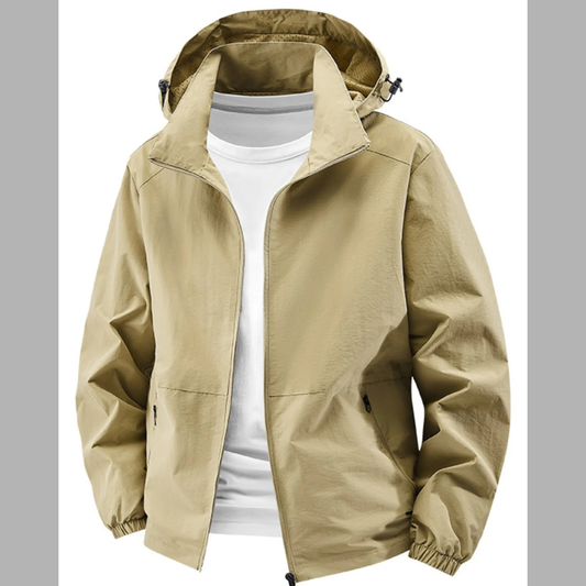 Men's Plus Size Lightweight Hooded Windbreaker Jacket