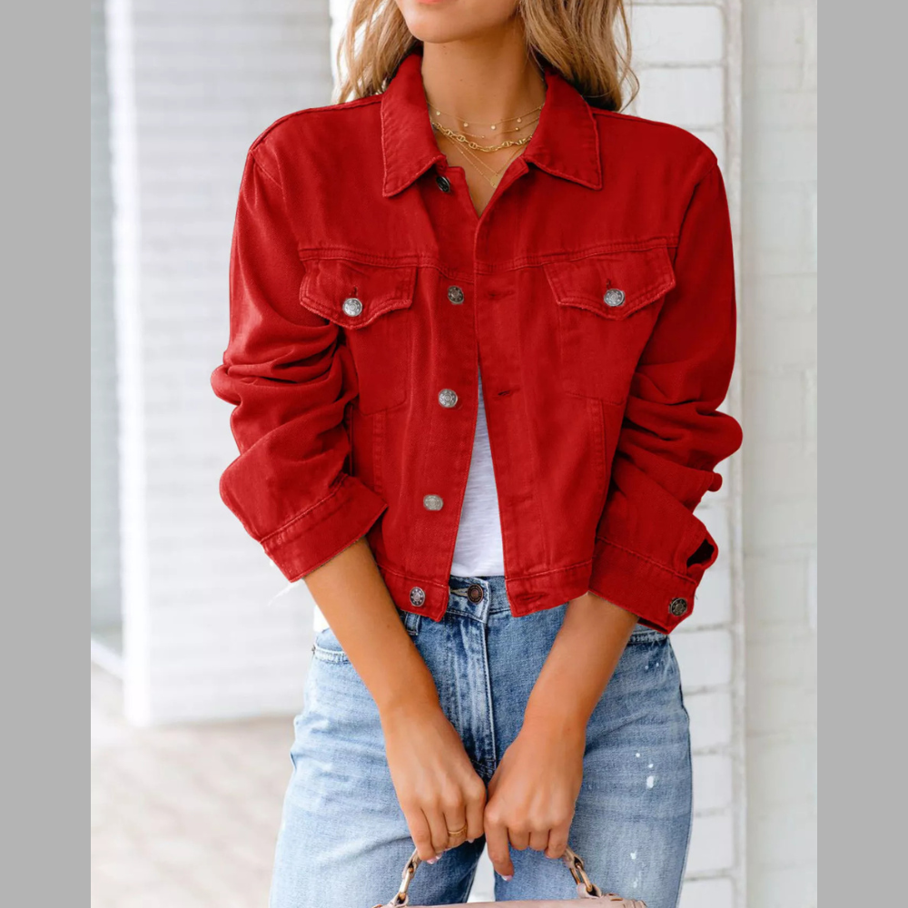 Button Up Long Sleeve Denim Jacket