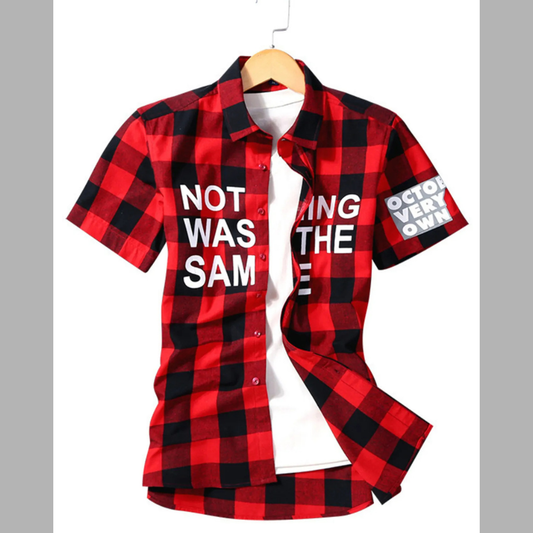 Men's Plus Size Plaid Short Sleeve Shirt