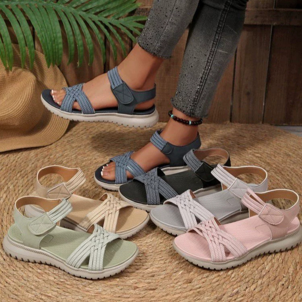 Open Toe Woven Strap Sandals