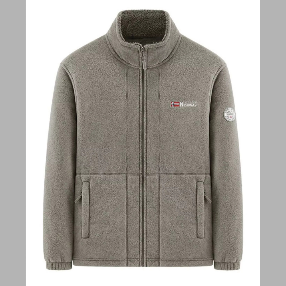 Trendy Men's Plus Size Zip Up Long Sleeve Jacket