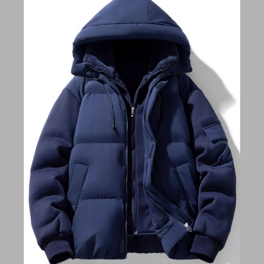 Men's Plus Size Warm Hooded Padded Puffer Jacket