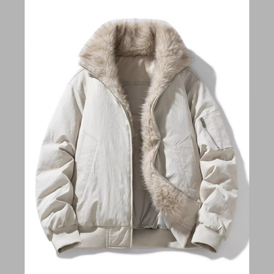 Men's Plus Size Zip Up Warm Bomber Jacket