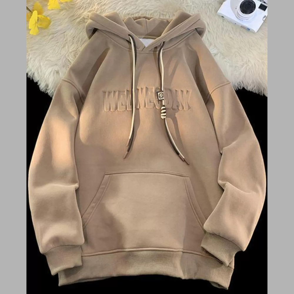 Men's Plus Size Letter Drawstring Long Sleeve Hoodie