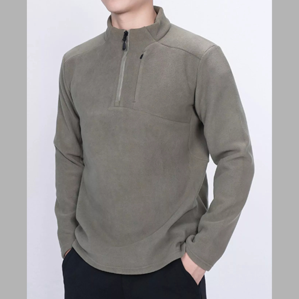 Men's Plus Size Quarter-Zip Fleece Sweatshirt