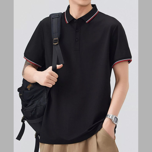 Men's Trendy Plus Size Button Detail Short Sleeve Polo