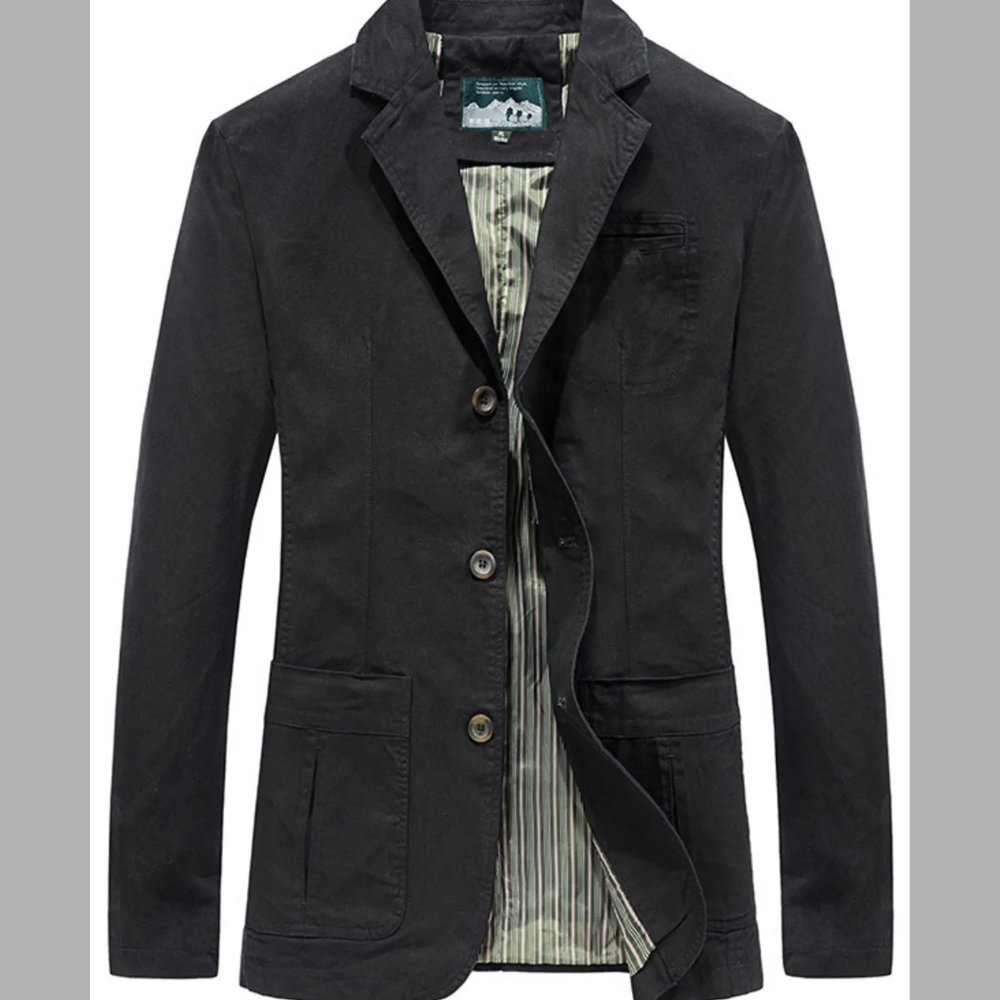 Men's Casual Plus Size Lapel Collar Button Up Blazer