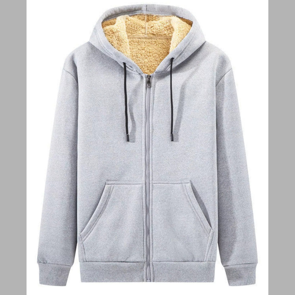 Men's Plus Size Sherpa Lined Zip Up Hoodie