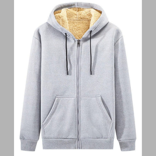Men's Plus Size Sherpa Lined Zip Up Hoodie
