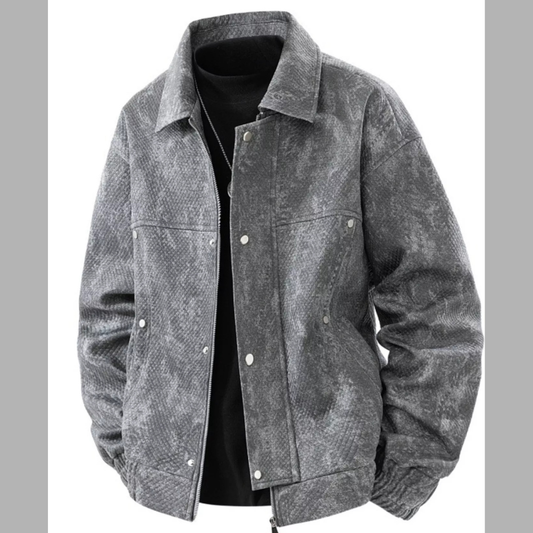 Men's Plus Size Classic Snap-Down Casual Jacket