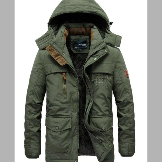 Men's Plus Size Winter Zip Up Hooded Parka Jacket