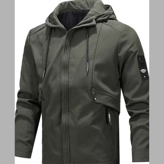 Men's Classic Plus Size Hooded Windproof Casual Jacket